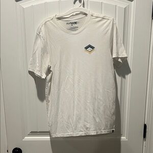 Hurley White Tee with Blue and Gold Accent